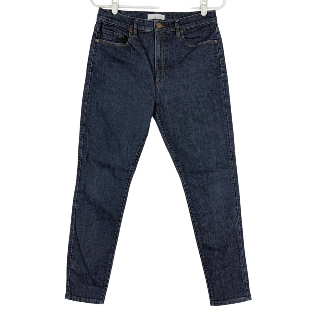 LOFT Women's Stretch Modern High Waist Blue Denim Skinny Ankle Jeans Size 28